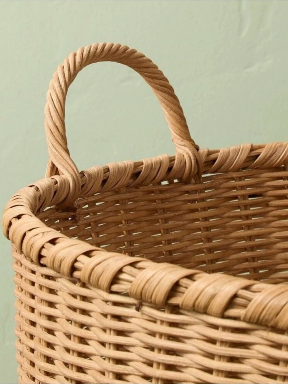 NEW!Large Round Woven Rattan Storage Basket w/ Handles-Hearth & Hand w/Magnolia